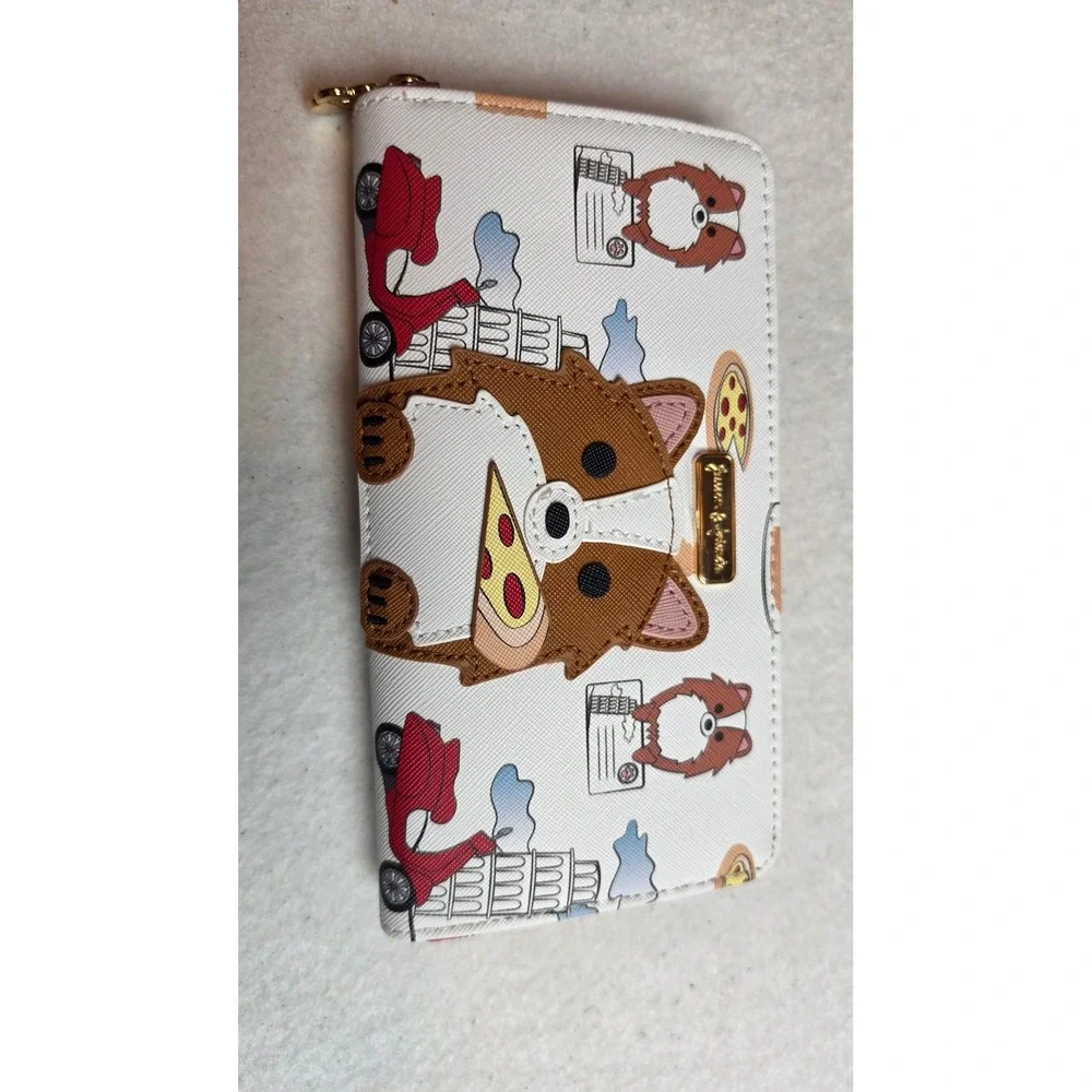 Jaxson & Friends Corgi in Italy Mini Backpack and Wallet Set Pizza Travel White